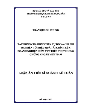 Tác động của dòng tiền tự do và chi phí đại diện tới hiệu quả tài chính của doanh nghiệp niêm yết trên thị trường chứng khoán việt nam