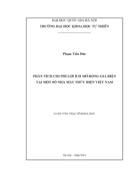 Luận văn thạc sĩ hus phân tích chi phí lợi ích mở rộng giá điện tại một số nhà máy thủy điện việt nam môi trường và bảo vệ môi truờng 60 44 03 01