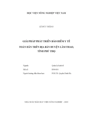 Luận văn thạc sĩ vnua giải pháp phát triển bảo hiểm y tế toàn dân trên địa bàn huyện lâm thao tỉnh phú thọ