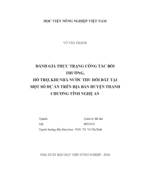Luận văn thạc sĩ vnua đánh giá thực trạng quản lý sử dụng quỹ đất công ích trên địa bàn huyện mỹ hào tỉnh hưng yên