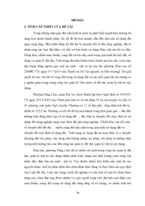 Luận văn thạc sĩ hus phân tích xung đột trong sử dụng đất và đề xuất giải pháp ưu tiên trong quản lý trật tự xây dựng tại phường đằng lâm quận hải an thành phố hải phòng
