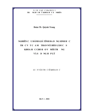 Luận văn thạc sĩ hus nghiên cứu đánh giá tính đa dạng sinh học thực vật của mỏ than núi béo làm cơ sở khoa học cho bảo vệ môi trường và sử dụng hợp lý