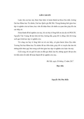 Luận văn thạc sĩ hus nghiên cứu sự biến động hàm lượng kim loại nặng trong trầm tích sông hồng đoạn chảy qua tỉnh lào cai
