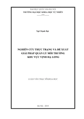 Luận văn thạc sĩ hus nghiên cứu thực trạng và đề xuất giải pháp quản lý môi trường khu vực vịnh hạ long
