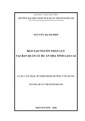 Luận văn thạc sĩ hay đào tạo nguồn nhân lực tại ban quản lý dự án oda tỉnh lào cai