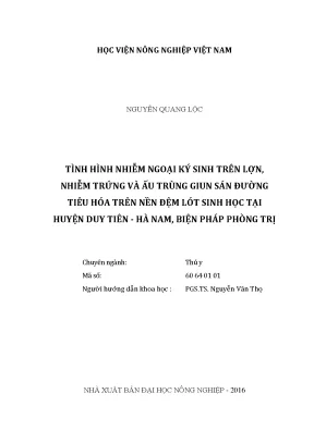 Luận văn thạc sĩ vnua tình hình nhiễm ngoại ký sinh trên lợn nhiễm trứng và ấu trùng giun sán đường tiêu hóa trên nền đệm lót sinh học tại huyện duy tiên hà nam biện pháp phòng trị