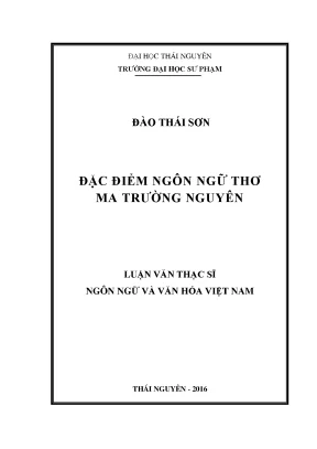Luận văn thạc sĩ hay đặc điểm ngôn ngữ thơ ma trường nguyên