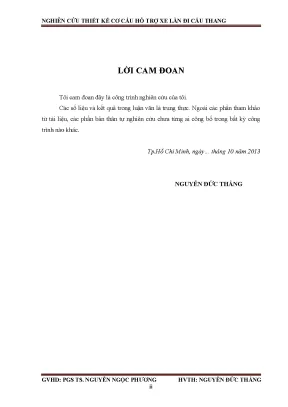 Luận văn thạc sĩ nghiên cứu thiết kế cơ cấu hỗ trợ xe lăn đi cầu thang