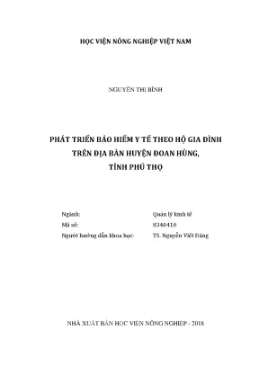 Luận văn thạc sĩ vnua phát triển bảo hiểm y tế theo hộ gia đình trên địa bàn huyện đoan hùng tỉnh phú thọ