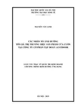 Luận văn thạc sĩ hay các nhân tố ảnh hưởng tới giá trị thương hiệu sản phẩm cửa cuốn tại công ty cổ phần tập đoàn austdoor