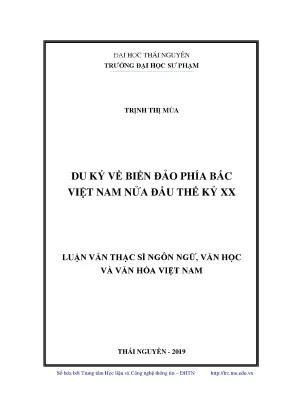 Luận văn thạc sĩ hay du ký về biển đảo phía bắc việt nam nửa đầu thế kỷ xx