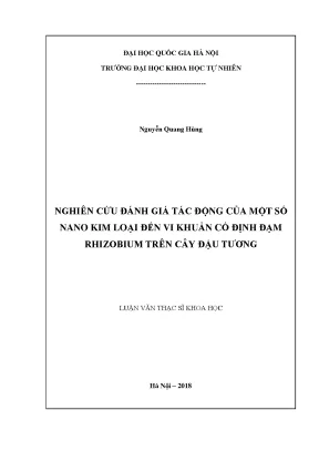 Luận văn thạc sĩ hus nghiên cứu đánh giá tác động của một số loại nano kim loại đến vi khuẩn cố định đạm rhizobium trên cây đậu tương