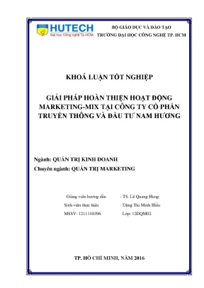Luận văn thạc sĩ hay giải pháp hoàn thiện hoạt động marketing mix tại công ty cổ phần truyền thông và đầu tư nam hương