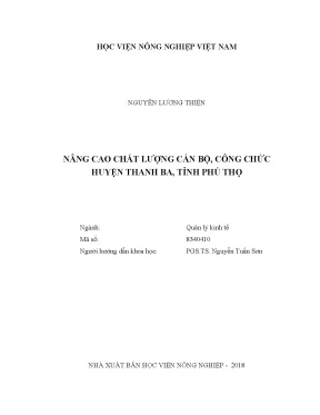 Luận văn thạc sĩ vnua nâng cao chất lượng cán bộ công chức huyện thanh ba tỉnh phú thọ