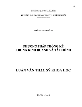 Luận văn thạc sĩ hus phương pháp thống kê trong kinh doanh và tài chính