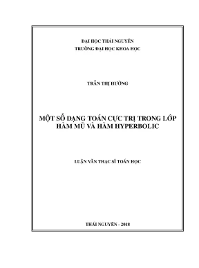 Luận văn thạc sĩ hay một số dạng toán cực trị trong lớp hàm mũ và hàm hyperbolic