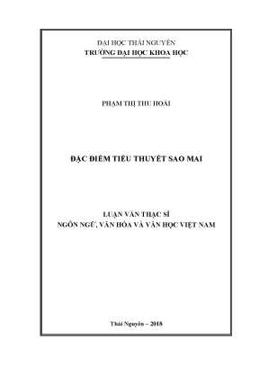 Luận văn thạc sĩ hay đặc điểm tiểu thuyết sao mai