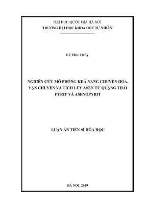 Luận án tiến sĩ hus nghiên cứu mô phỏng khả năng chuyển hoá vận chuyển và tích luỹ asen từ quặng thải pyrit và asenopyrit