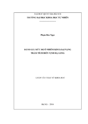 Luận văn thạc sĩ hus đánh giá mức độ ô nhiễm kim loại nặng trầm tích biển vịnh hạ long