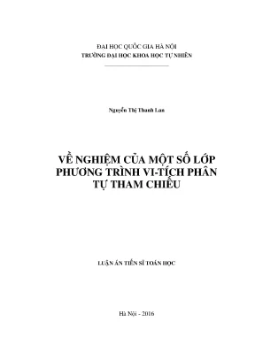 Luận án tiến sĩ hus về nghiệm của một số lớp phương trình vi tích phân tự tham chiếu