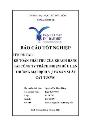 Khóa luận tốt nghiệp kế toán phải thu của khách hàng tại công ty trách nhiệm hữu hạn thương mại dịch vụ và sản xuất cát tường