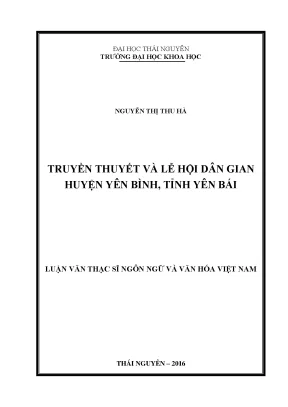 Luận văn thạc sĩ hay luận văn thạc sĩ truyền thuyết và lễ hội dân gian huyện yên bình tỉnh yên bái