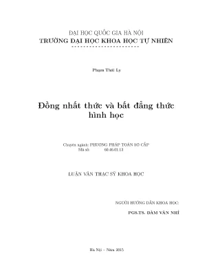 Luận văn thạc sĩ hus đồng nhất thức và bất đẳng thức hình học 13001