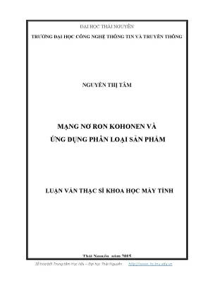 Luận văn thạc sĩ hay mạng nơ ron kohonen và ứng dụng phân loại sản phẩm