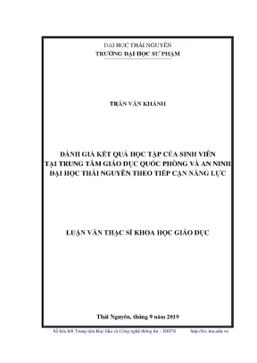 Luận văn thạc sĩ hay đánh giá kết quả học tập của sinh viên tại trung tâm giáo dục quốc phòng và an ninh đại học thái nguyên theo tiếp cận năng lực