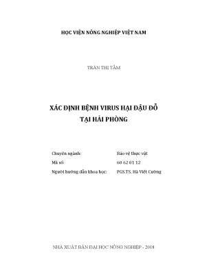 Luận văn thạc sĩ vnua xác định bệnh virus hại đậu đỗ tại hải phòng