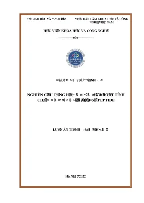 Luận án tiến sĩ nghiên cứu tổng hợp và xác định hoạt tính chống ung thư của một số peptide