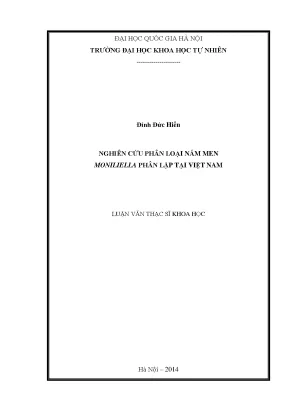 Luận văn thạc sĩ hus nghiên cứu phân loại nấm men moniliella phân lập tại việt nam 07