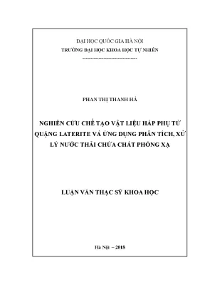Luận văn thạc sĩ hus nghiên cứu chế tạo vật liệu từ quặng laterite và ứng dụng phân tích xử lý nước thải chứa chất phóng xạ