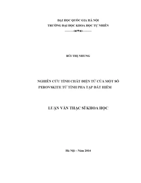 Luận văn thạc sĩ hus nghiên cứu tính chất điện tử của một số perovskite từ tính pha tạp đất hiếm
