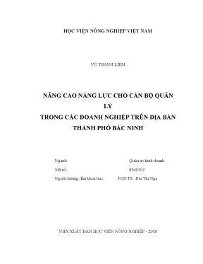 Luận văn thạc sĩ vnua nâng cao năng lực cho cán bộ quản lý trong các doanh nghiệp trên địa bàn thành phố bắc ninh