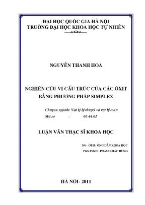 Luận văn thạc sĩ hus nghiên cứu vi cấu trúc của các ôxit bằng phương pháp simplex