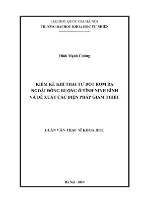 Luận văn thạc sĩ hus kiểm kê khí thải từ đốt rơm rạ ngoài đồng ruộng ở tỉnh ninh bình và đề xuất các biện pháp giảm thiểu