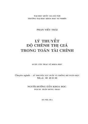 Luận văn thạc sĩ hus lý thuyết độ chênh thị giá trong toán tài chính