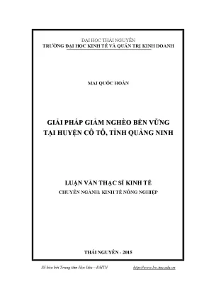 Luận văn thạc sĩ hay giải pháp giảm nghèo bền vững tại huyện cô tô tỉnh quảng ninh