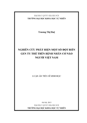 Luận văn thạc sĩ hus nghiên cứu phát hiện một số đột biến gen ty thể trên bệnh nhân cơ não người việt nam