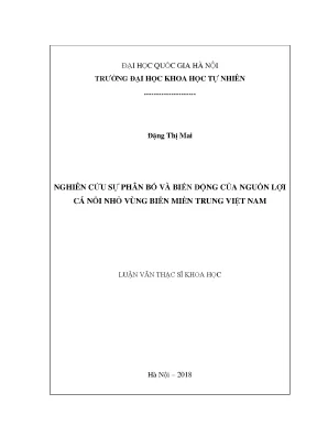 Luận văn thạc sĩ hus nghiên cứu sự phân bố và biến động của nguồn lợi cá nổi nhỏ vùng biển miền trung việt nam