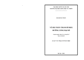 Luận văn thạc sĩ hus về bài toán tham số hóa đường cong đại số luận văn ths toán học 60 46 05