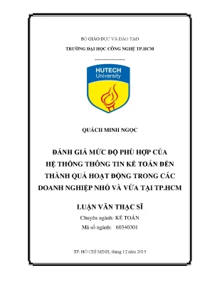Luận văn thạc sĩ hay đánh giá mức độ phù hợp của hệ thống thông tin kế toán đến thành quả hoạt động trong các doanh nghiệp nhỏ và vừa tại tp hcm