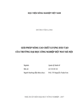 Luận văn thạc sĩ vnua giải pháp nâng cao chất lượng đào tạo của trường đại học công nghiệp dệt may hà nội