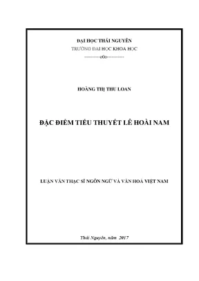 Luận văn thạc sĩ hay đặc điểm tiểu thuyết lê hoài nam