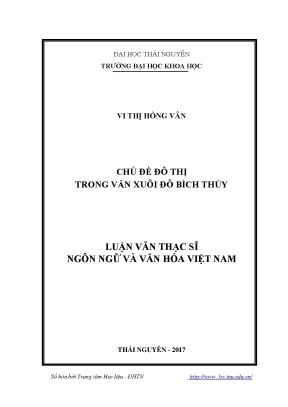 Luận văn thạc sĩ hay chủ đề đô thị trong văn xuôi đỗ bích thúy