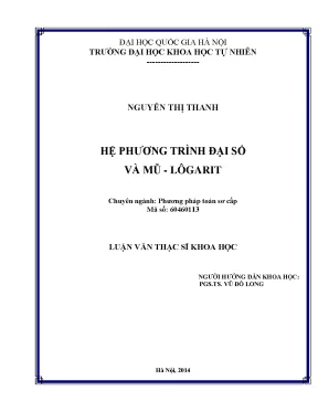 Luận văn thạc sĩ hus hệ phương trình đại số và mũ lôgarit phương trình