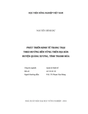 Luận văn thạc sĩ vnua phát triển kinh tế trang trại theo hướng bền vững trên địa bàn huyện quảng xương tỉnh thanh hóa