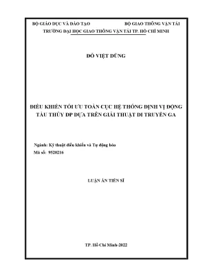 Luận án tiến sĩ điều khiển tối ưu toàn cục hệ thống định vị động tàu thủy dp dựa trên giải thuật di truyền ga