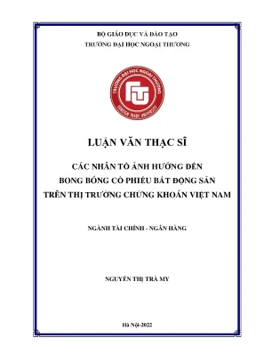 Các nhân tố ảnh hưởng đến bong bóng cổ phiếu bất động sản
